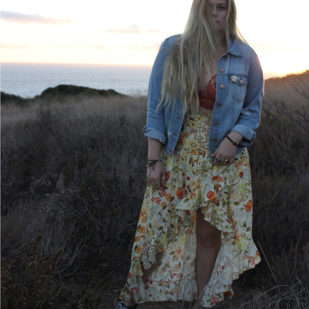 Spell Sayulita Frill Slpit Skirt